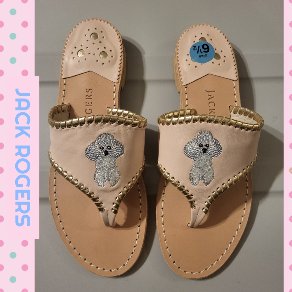 Jack Rogers Poodle Embroidered Sandals